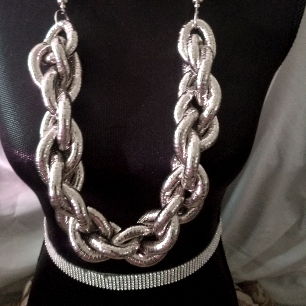 Silver Chained Statement Necklace